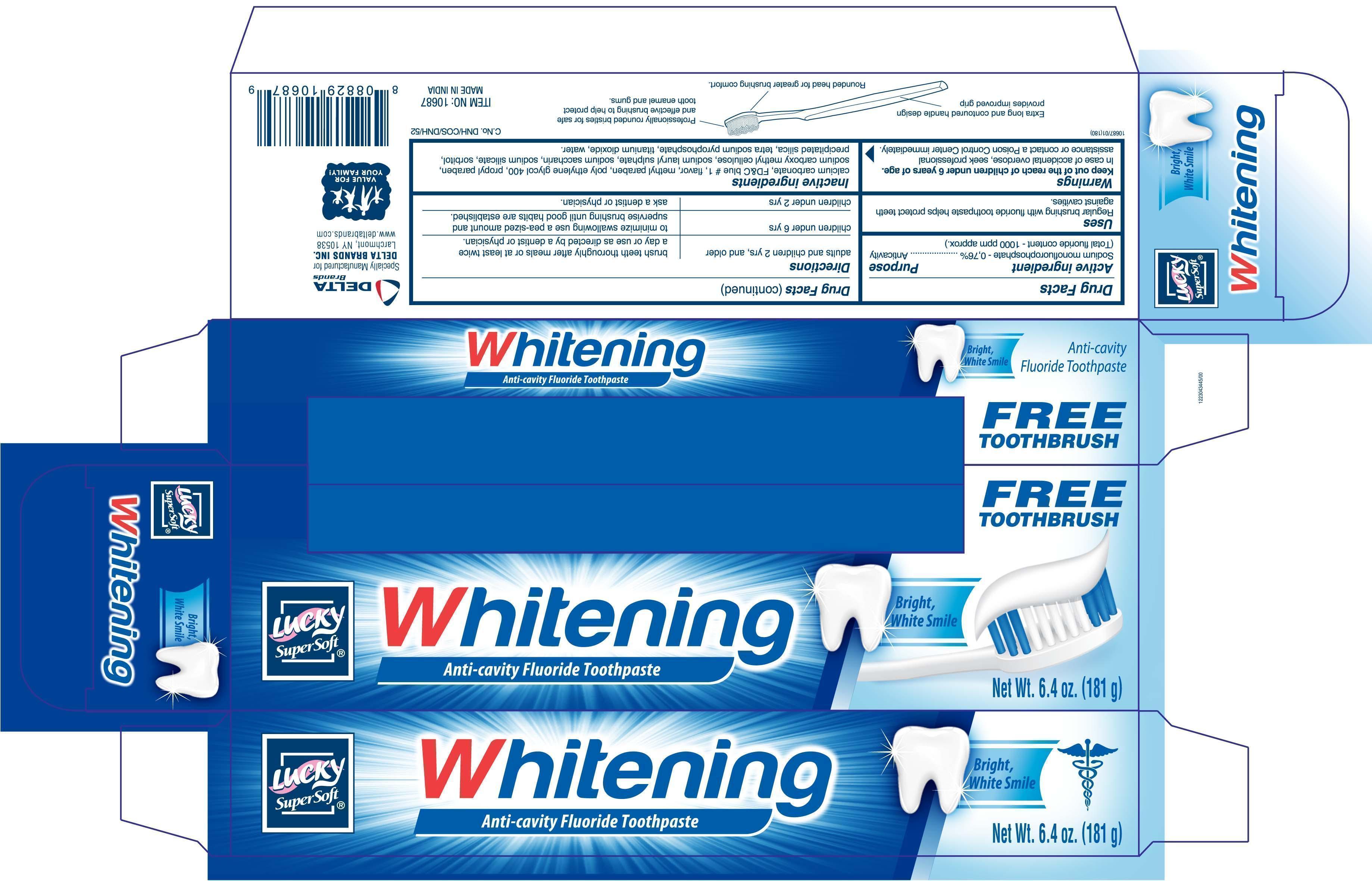 Mfp Toothpaste Sodium monofluorophosphate (Lucky Super Soft Whitening Anti Cavity with ...