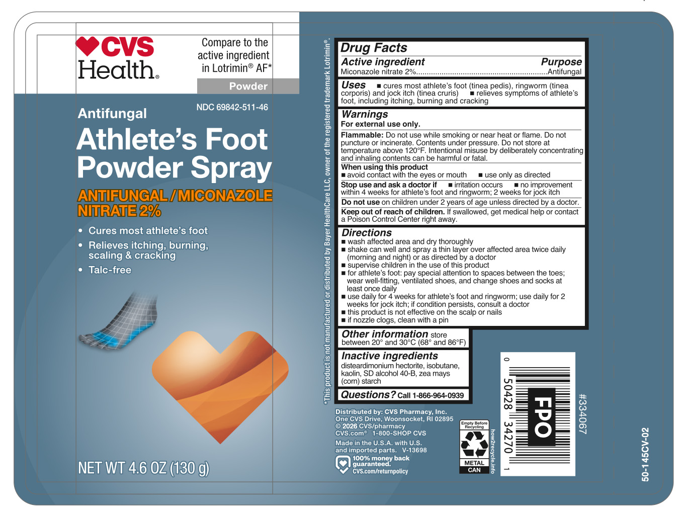 Athletes Foot Powder Spray Talc Free (Miconazole Nitrate) Drug ...