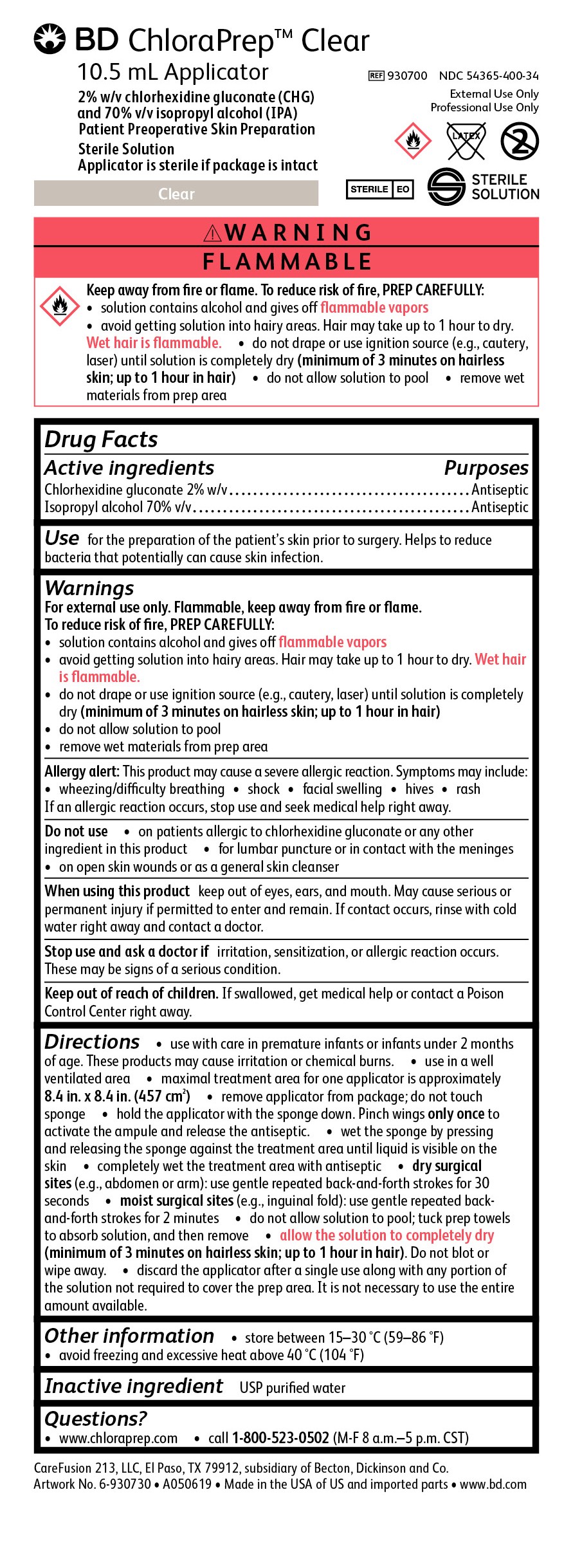 chlorhexidine gluconate and isopropyl alcohol (ChloraPrep One-Step ...