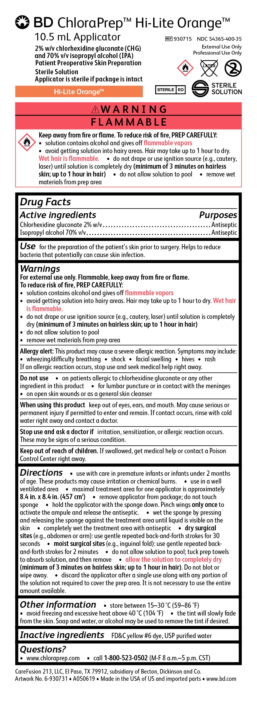 chlorhexidine gluconate and isopropyl alcohol (ChloraPrep One-Step ...