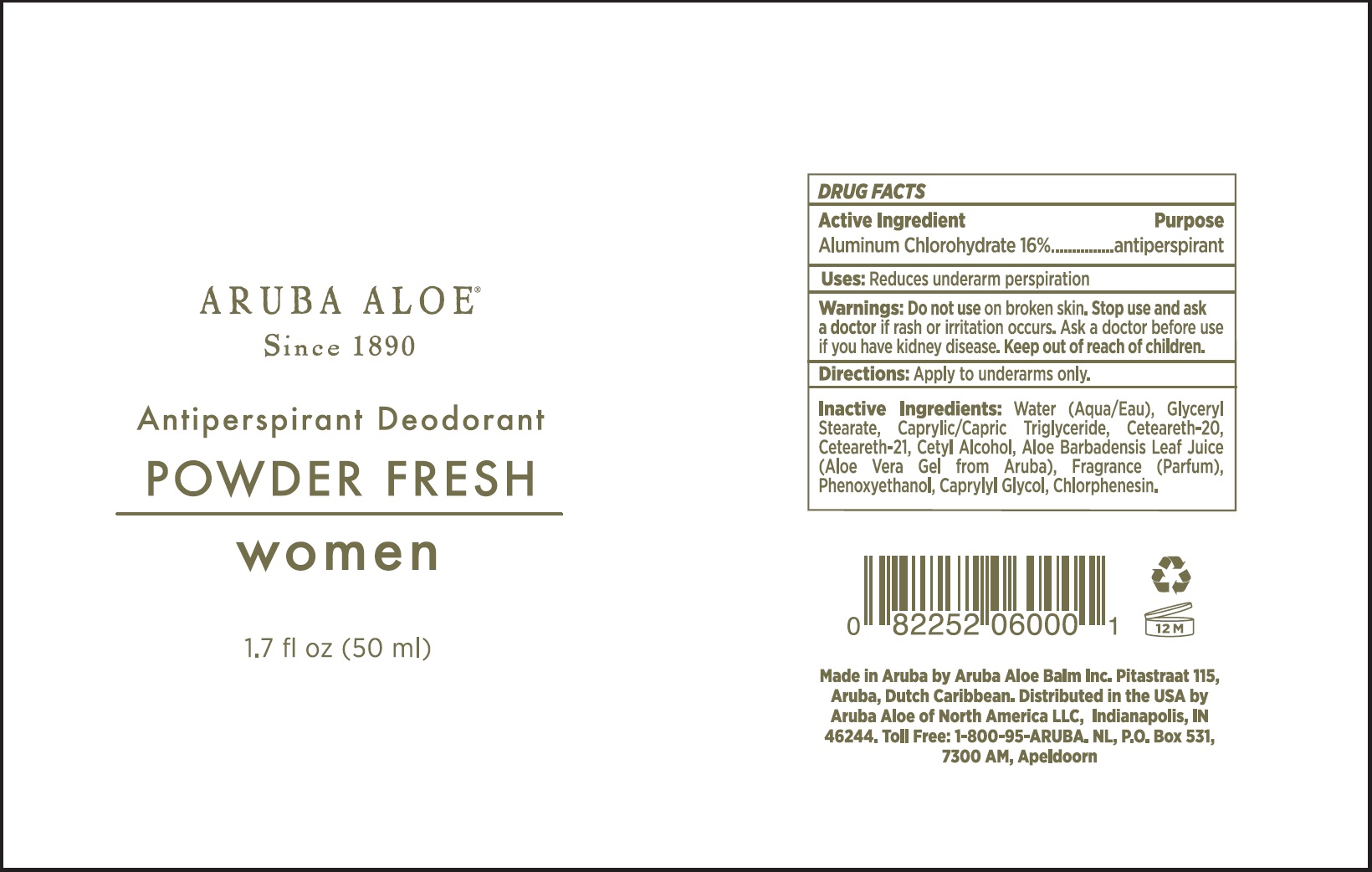 ALUMINUM CHLOROHYDRATE (Antiperspirant Deodorant Fresh Women) Drug ...